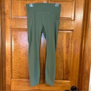 Lululemon Power Thru High Rise 25” Green Twill Sz 8-VGUC